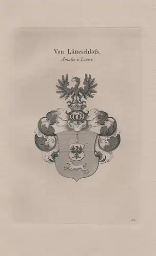 Von Lüneschloss. Amalie u. Louise - Lüneschloß Wappen coat of arms Heraldik heraldry
