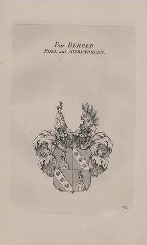 Von Berger Edle auf Siebenbrunn - Wappen coat of arms Heraldik heraldry