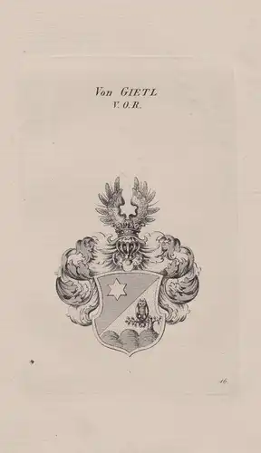 Von Gietl V. O. R.  - Wappen coat of arms Heraldik heraldry