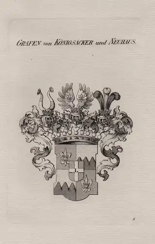 Grafen von Königsacker und Neuhaus - Wappen coat of arms Heraldik heraldry
