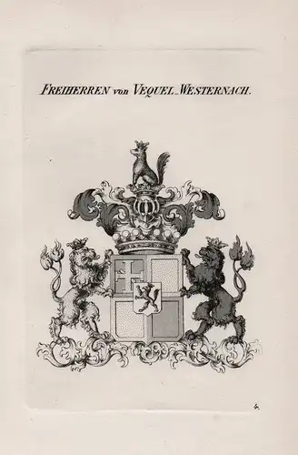 Freiherren von Vequel-Westernach - Wappen coat of arms Heraldik heraldry