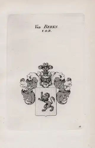 Von Berks. V. O. R. - Wappen coat of arms Heraldik heraldry