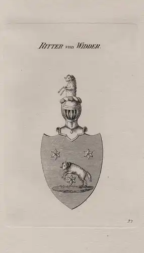 Ritter von Widder. - Wappen coat of arms Heraldik heraldry