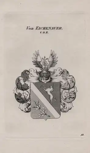 Von Eichenauer. V. O. R.  - Wappen coat of arms Heraldik heraldry