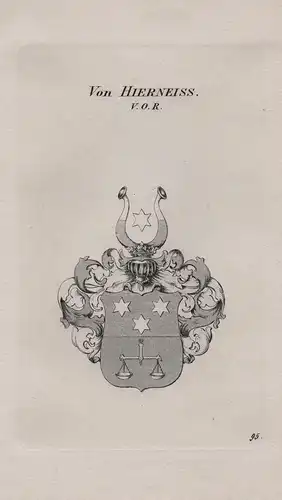 Von Hierneiss. V. O. R. - Wappen coat of arms Heraldik heraldry