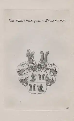 Von Gleichen, gen. v. Russwurm - Gleichen von Rußwurm Wappen coat of arms Heraldik heraldry