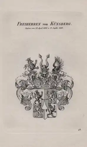 Freiherren von Künsberg - Wappen coat of arms Heraldik heraldry