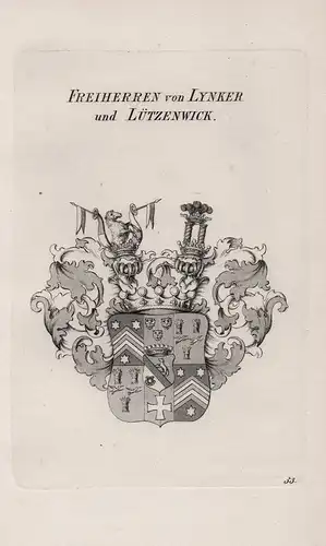 Freiherren von Lynker und Lützenwick - Linker von Lützenwick Wappen coat of arms Heraldik heraldry