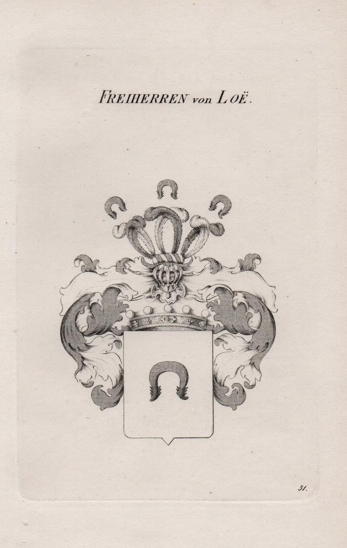Freiherren von Loe Loë Loe Wappen coat of arms Heraldik heraldry Nr