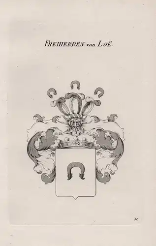 Freiherren von Loe - Loë Loe Wappen coat of arms Heraldik heraldry