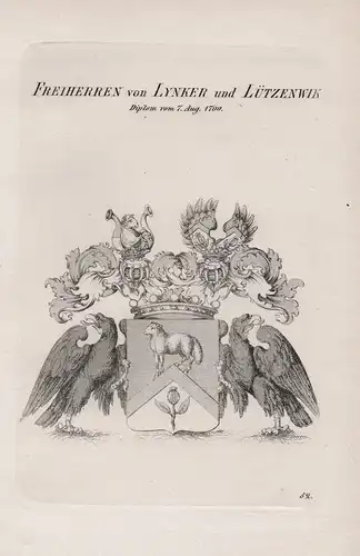 Freiherren von Lynker und Lützenwik - Linker von Lützenwick Wappen coat of arms Heraldik heraldry