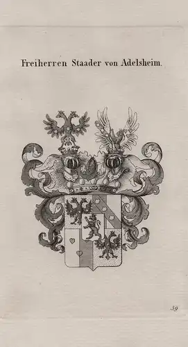 Freiherren Staader von Adelsheim - Wappen coat of arms Heraldik heraldry