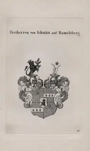 Freiherren von Ickstätt auf Ramelsberg - Wappen coat of arms Heraldik heraldry