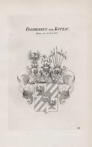 Freiherren von Kotzau - Wappen coat of arms Heraldik heraldry