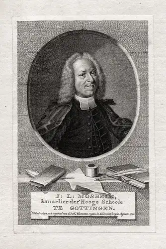 J: L: Mosheim, kanselier der Hooge Schoole te Gottingen - Johann Lorenz von Mosheim (1693-1755) Lübeck Götting