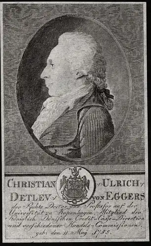 Christian Ulrich Detlev von Eggers - Christian van Eggers (1758-1813) Kiel Itzehoe Hamburg Kameralist Politike
