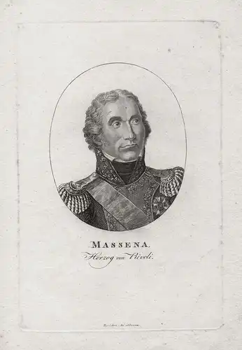Massena - André Massena (1758-1817) Rivoli Essling General Duke Prince Andrea Portrait