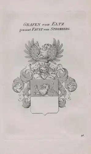Grafen von Eltz gennant Faust von Stromberg - Wappen coat of arms Heraldik heraldry
