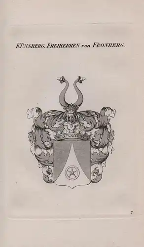 Künsberg, Freiherren von Fronberg - Wappen coat of arms Heraldik heraldry