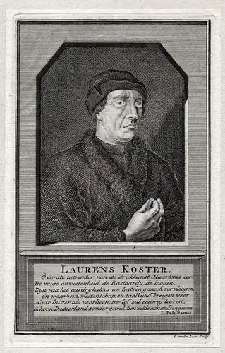 Laurens Koster - Laurens Janszoon Coster (c. 1370 - c. 1440) Haarlem Dutch printer Portrait