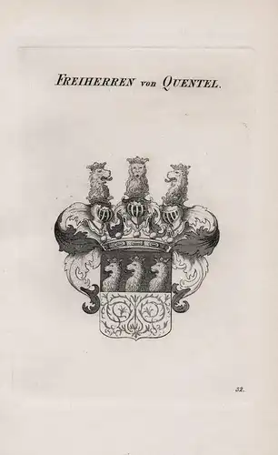 Freiherren von Quentel - Wappen coat of arms Heraldik heraldry