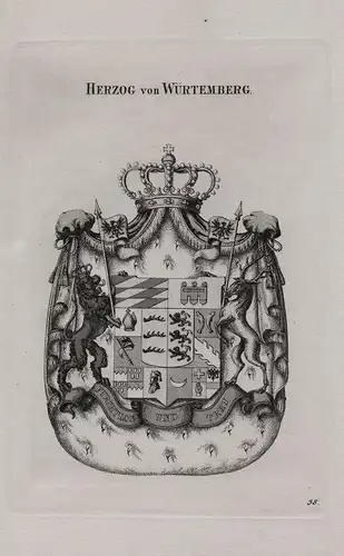 Herzog von Würtemberg - Württemberg Wappen coat of arms Heraldik heraldry