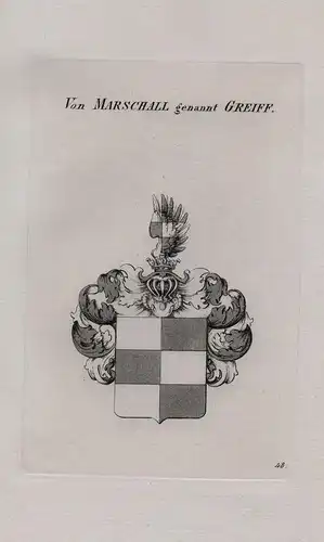 Von Marschall gennant Greiff - Wappen coat of arms Heraldik heraldry