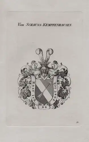 Von Schauss-Kempfenhausen - Schauß-Kempfenhausen Wappen coat of arms Heraldik heraldry