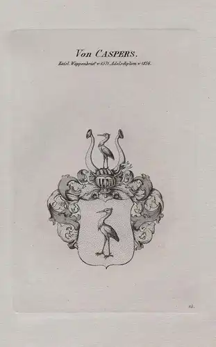 Von Caspers - Wappen coat of arms Heraldik heraldry