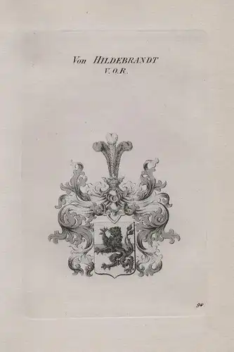 Von Hildebrandt V.O.R. - Hildebrand Wappen coat of arms Heraldik heraldry