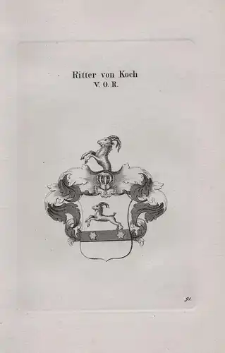 Ritter von Koch V. O. R. - Wappen coat of arms Heraldik heraldry