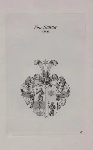 Von Schuh. V. O. R. - Wappen coat of arms Heraldik heraldry