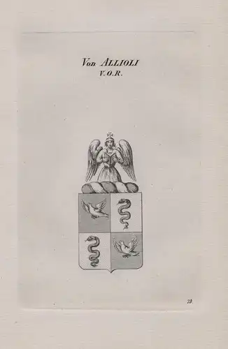 Von Allioli V. O. R. - Wappen coat of arms Heraldik heraldry