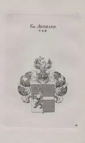 Von Arnhard V. O. R.  - Wappen coat of arms Heraldik heraldry