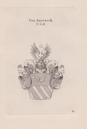 Von Auerweck V. O. R. - Wappen coat of arms Heraldik heraldry