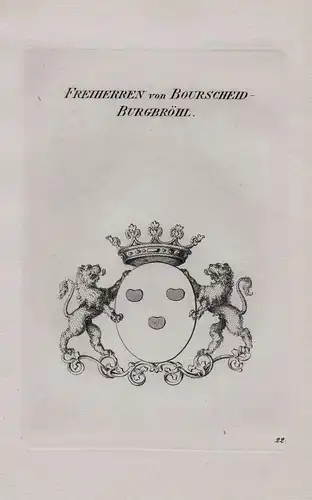 Freiherren von Bourscheid-Burgbröhl - Wappen coat of arms Heraldik heraldry