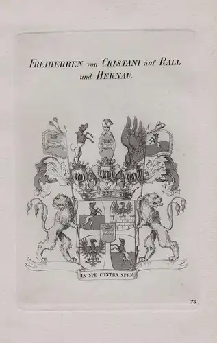 Freiherren von Cristani auf Rall und Hernau - Wappen coat of arms Heraldik heraldry