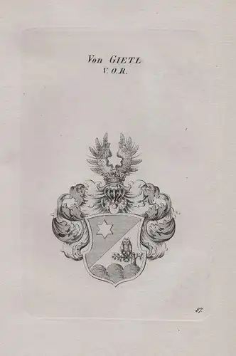 Von Gietl V. O. R.  - Wappen coat of arms Heraldik heraldry