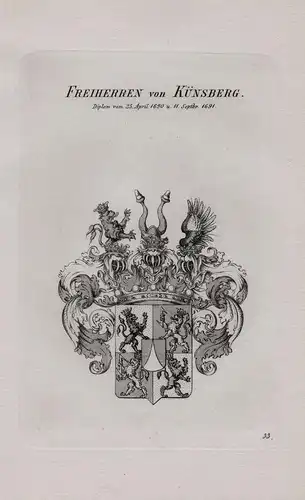 Freiherren von Künsberg - Wappen coat of arms Heraldik heraldry