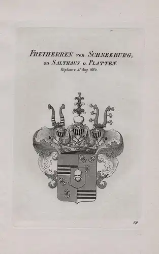 Freiherren von Schneeburg zu Salthaus u. Platten - Wappen coat of arms Heraldik heraldry