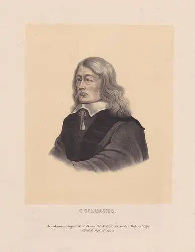 C. Salmasius - Claudius Salmasius (1588-1653) French classical scholar Philologe philologist Altphilologe Port