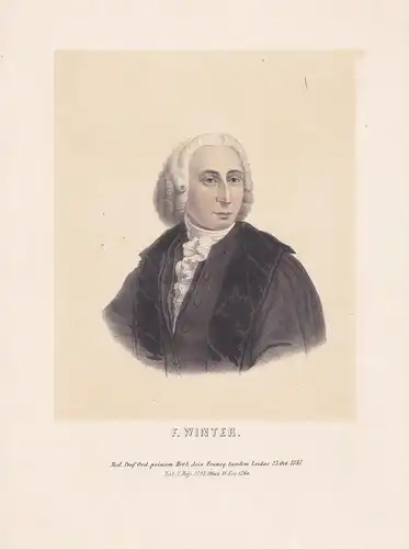 F. Winter - Frederik Winter (1712-1760) Deutscher Mediziner German physician Medizin medicine Arzt doctor Port