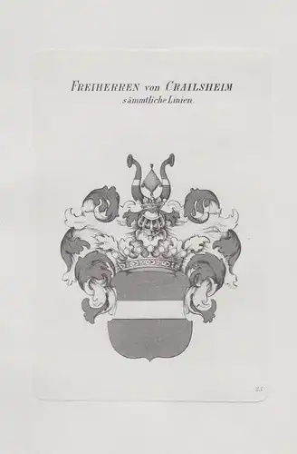 Freiherren von Crailsheim sämmtliche Linien - Wappen coat of arms Heraldik heraldry
