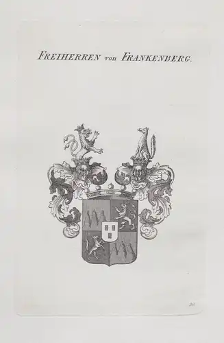 Freiherren von Frankenberg - Wappen coat of arms Heraldik heraldry