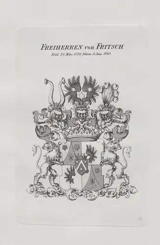 Freiherren von Fritsch - Wappen coat of arms Heraldik heraldry