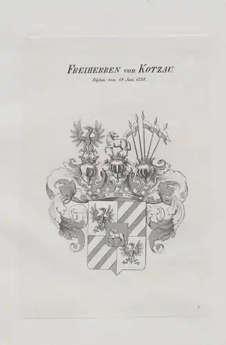 Freiherren von Kotzau - Wappen coat of arms Heraldik heraldry
