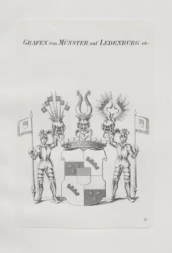 Grafen von Münster aud Ledenburg - Münster Mönster Monster Ledenburg Wappen coat of arms Heraldik heraldry
