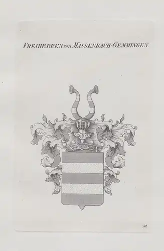 Freiherren von Massenbach-Gemmingen - Wappen coat of arms Heraldik heraldry