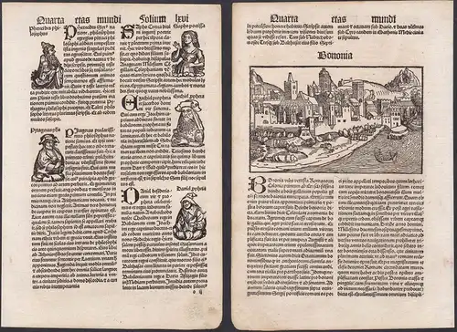 Bononia (Blatt LXVI) - Bologna Italia Italy Italien Holzschnitt woodcut Liber Chronicarum / Weltchronik