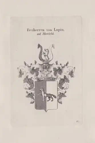 Freiherren von Lupin, auf Jllerfeld - Lupin auf Illerfeld  Wappen coat of arms Heraldik heraldry